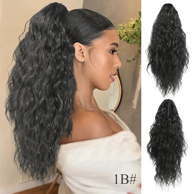 🩷 18 Inch Curly Wavy Frizzy Hair Extension with Ponytail