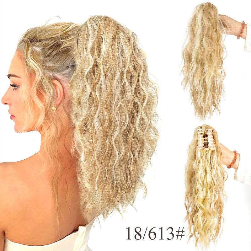 🩷 18 Inch Curly Wavy Frizzy Hair Extension with Ponytail