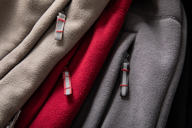 LAST DAY PROMOTION - 50%OFF🔥 Unisex Full Zip Stand Collar Reversible Fleece Coat