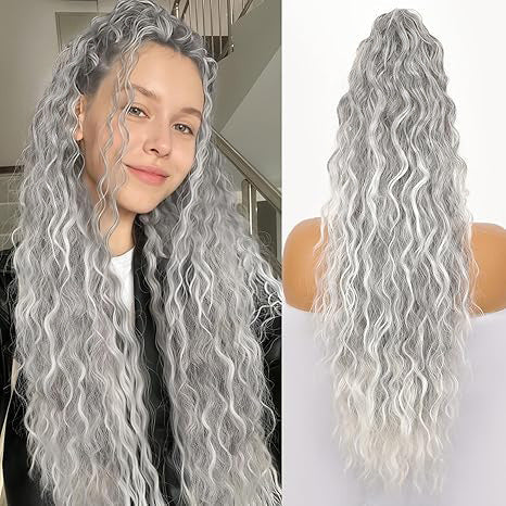 Extension de Cheveux Bouclés Ondulés et Volumineux avec Queue de Cheval
