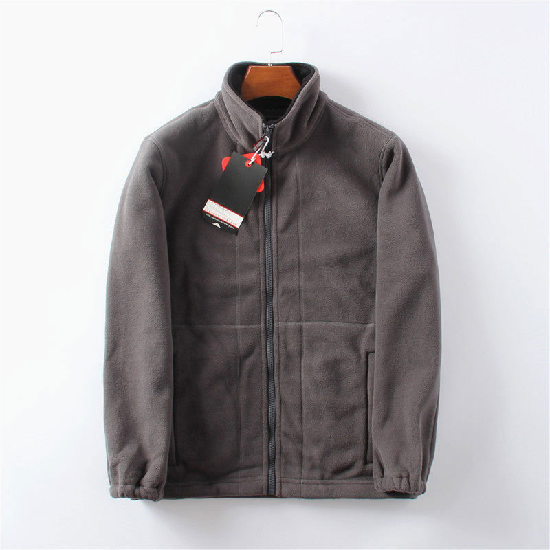 LAST DAY PROMOTION - 50%OFF🔥 Unisex Full Zip Stand Collar Reversible Fleece Coat