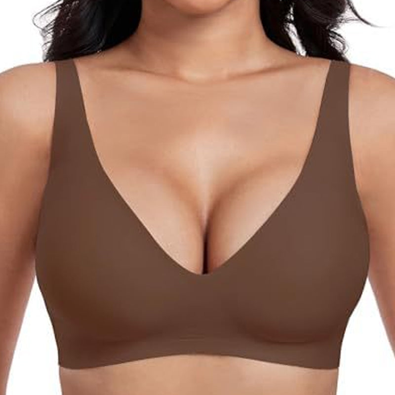 💕 💕Jelly Wireless Womens Comfortable Wireless Bras Push Up Bra Seamless Tshirts Bras Deep V Everyday Bras