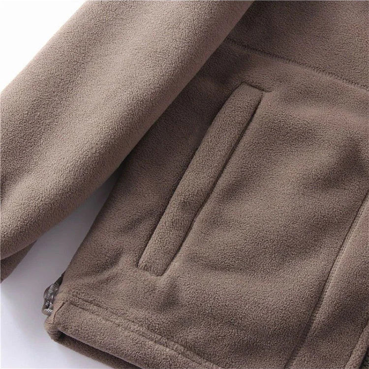 LAST DAY PROMOTION - 50%OFF🔥 Unisex Full Zip Stand Collar Reversible Fleece Coat