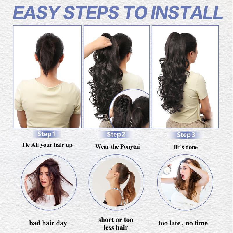 💜 LAST DAY PROMOTION - 50%OFF💜Clip-on Wavy Ponytail Extension