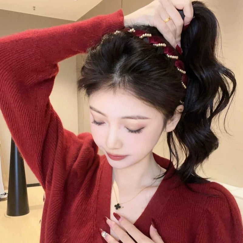 💜LAST DAY-BUY 1 GET 2 FREE💜Vintage High Cranium Artificial Pearl Hairband