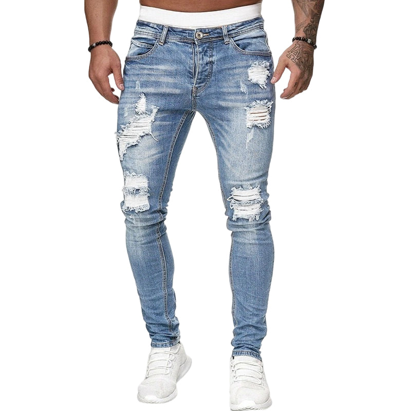 👖60% OFF! 🔥 Stylish Distressed Skinny Jeans for Men – Slim Tapered Fit, Breathable Cotton & Edgy Ripped Details